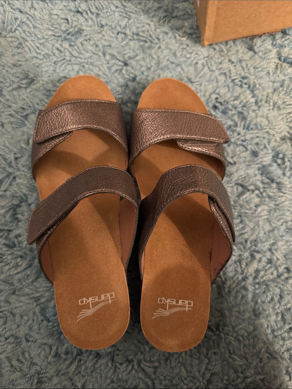 Dansko Women's Pewter Double-Strap Slide Sandals